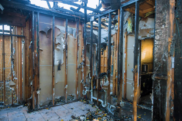 Professional Fire Damage Restoration technician working in Scobey, MT